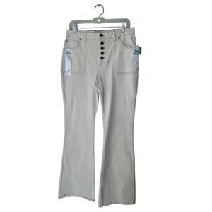 Tinseltown Mid Rise Slim Flare Ecru Contrast Denim Size 9/29